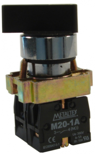 seletora metálica com knob longo M20SHR2-B-1A